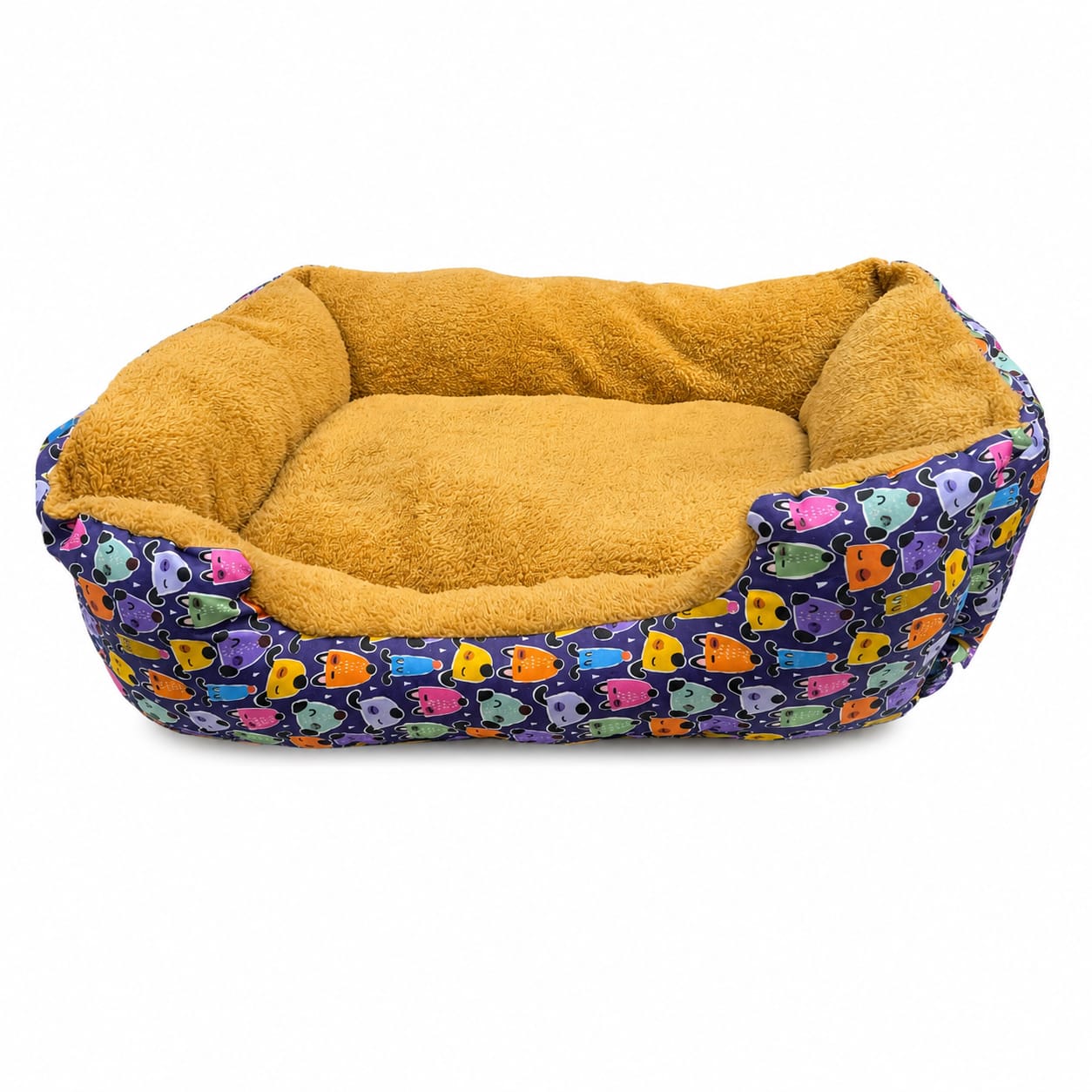 Cama Acolchada para Perros y Gatos con Bordes Elevados Grande 